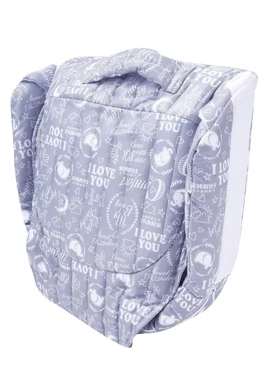 Portable Lightweight Baby Sleeping Bed, Comfortable Cotton Feeding Sleeping Baby Bed with Music &amp; Light Box 66504 (L73 x W38 x H14)cm - Grey / 0-4 Months