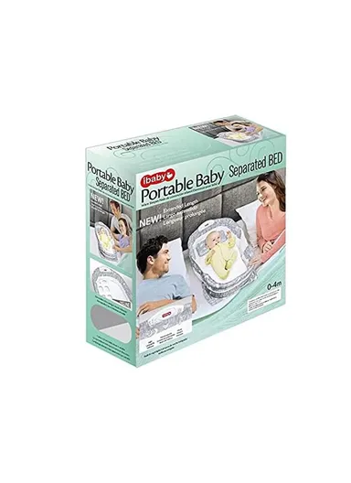 Portable Lightweight Baby Sleeping Bed, Comfortable Cotton Feeding Sleeping Baby Bed with Music &amp; Light Box 66504 (L73 x W38 x H14)cm - Grey / 0-4 Months