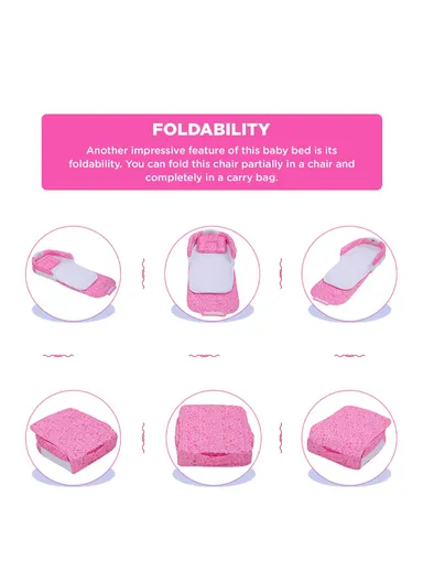 6m+ Cotton Plastic Super Soft Sleeping Portable Cot Baby Bedding With Music Box 66503 (L95 x W39 x H14)cm