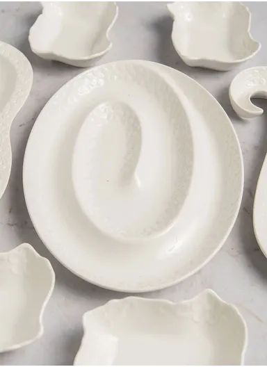 9 Pcs Microwave &amp; Dishwasher Fine Porcelain Dinnerware Set Plate, Dessert Plate, Fruit Plate DT-S-9002