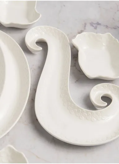 9 Pcs Microwave &amp; Dishwasher Fine Porcelain Dinnerware Set Plate, Dessert Plate, Fruit Plate DT-S-9002