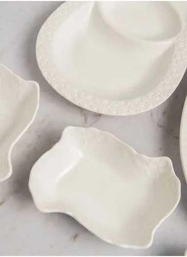 9 Pcs Microwave &amp; Dishwasher Fine Porcelain Dinnerware Set Plate, Dessert Plate, Fruit Plate DT-S-9002