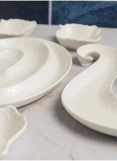 9 Pcs Microwave &amp; Dishwasher Fine Porcelain Dinnerware Set Plate, Dessert Plate, Fruit Plate DT-S-9002