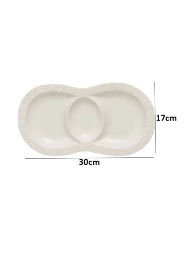 9 Pcs Microwave &amp; Dishwasher Fine Porcelain Dinnerware Set Plate, Dessert Plate, Fruit Plate DT-S-9002