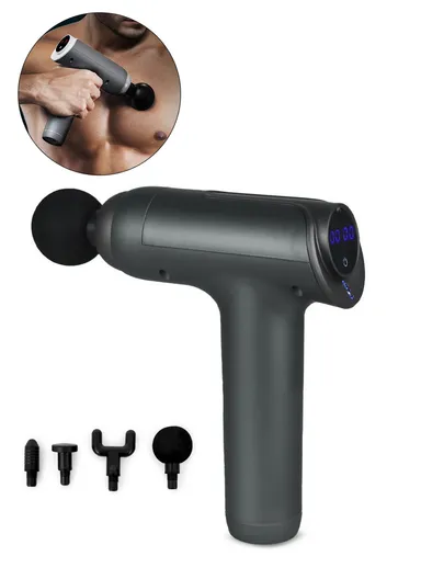 25W 1800mAh 7.4V  Professional Massage Gun Muscle Massage Gun Deep Tissue Massager Hand Held Percussion Massager Deep Tissue Massage Gun with 30 Adjustable Speeds &amp; 4 Massage Heads Quiet Muscle Massager for Pain Reli