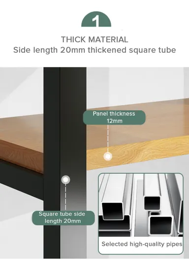 3-Layer Iron &amp; Wood Shelves Rack Toilet Cabinet For Bathroom (W50 x D28 x H158)cm