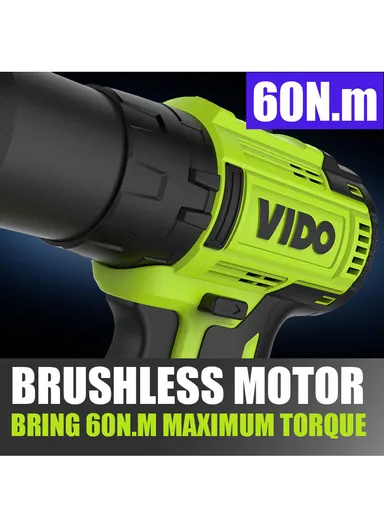 21V 2000mAh Cordless Impact Drill 60N.M 13MM Keyless Metal Ratchet Chuck Drill With Two Speeds &amp; Brushless Motor WD040210210