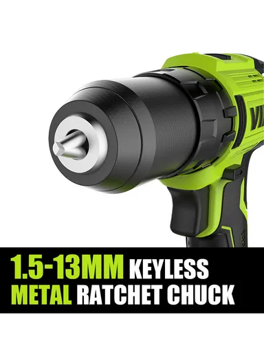 21V 2000mAh Cordless Impact Drill 60N.M 13MM Keyless Metal Ratchet Chuck Drill With Two Speeds &amp; Brushless Motor WD040210210