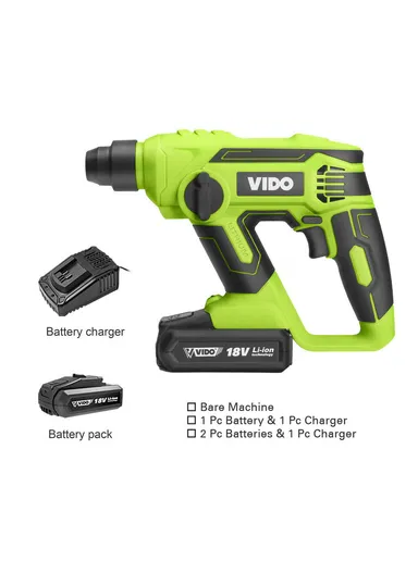 18V 2000mAh Professional Industrial Cordless Rotary Hammer Drill With Battery &amp; Charger WD041310180