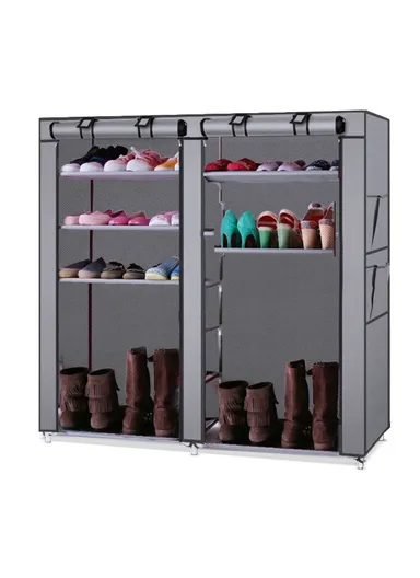 Fabric Polypropylene &amp; Metal Double-Sided Shoe Rack 7 Layers Cabinet For Storage &amp; Saving Space YQF-2243 (W110x D30 x H90)cm