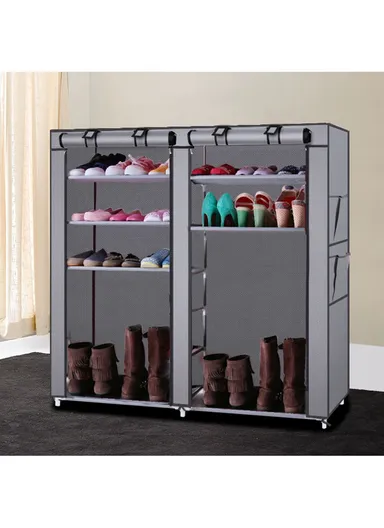 Fabric Polypropylene &amp; Metal Double-Sided Shoe Rack 7 Layers Cabinet For Storage &amp; Saving Space YQF-2243 (W110x D30 x H90)cm