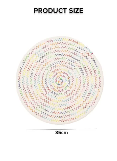 35cm Textile Easy Clean Heat Resistant Placemat Woven Table Mat For Kitchen Dining Room YX2023-5 - Beige