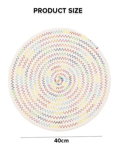 40cm Textile Easy Clean Heat Resistant Placemat Woven Table Mat For Kitchen Dining Room YX2023-5 - Beige