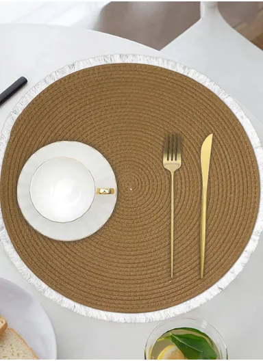 60cm Easy Clean Heat Resistant Placemat Woven Table Mat For Kitchen Dining Room YX2023-10