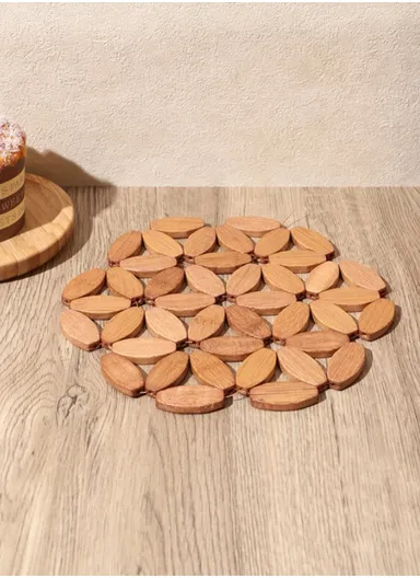 Wooden Beaded Home Multi-Purpose Beauty for Your Kitchen and Living Room ( D20 x H0.5) cm