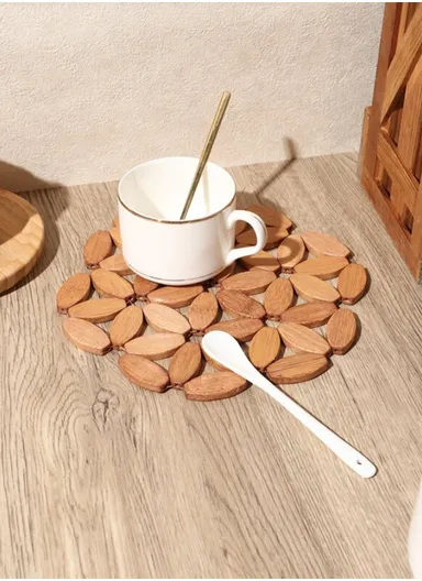 Wooden Beaded Home Multi-Purpose Beauty for Your Kitchen and Living Room ( D20 x H0.5) cm