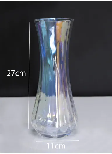 Transparent Hight-Quality Flower Glass Vase For Home &amp; Office (D11 x H27)cm - Colorful 