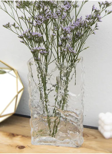 Luxury Transparent Hight-Quality Flower Glass Vase For Home &amp; Office (L7.5 x W15 x H24)cm