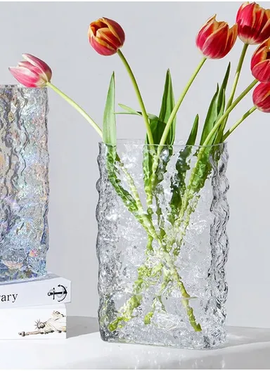Luxury Transparent Hight-Quality Flower Glass Vase For Home &amp; Office (L7.5 x W15 x H24)cm