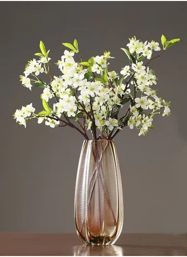 High-Quality Flower Glass Vase For Home &amp; Office (D10 x H22)cm - Copper