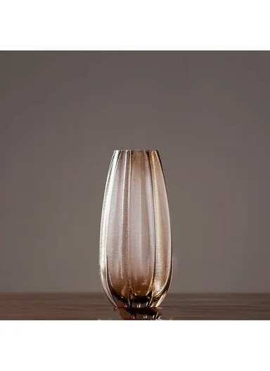 High-Quality Flower Glass Vase For Home &amp; Office (D10 x H22)cm - Copper