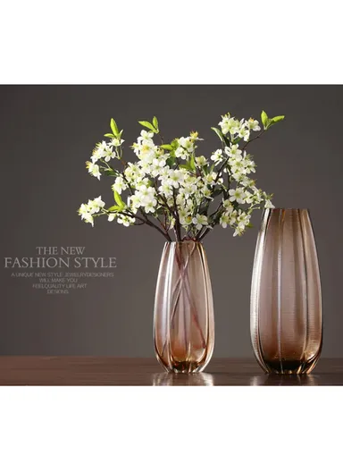 High-Quality Flower Glass Vase For Home &amp; Office (D10 x H22)cm - Copper