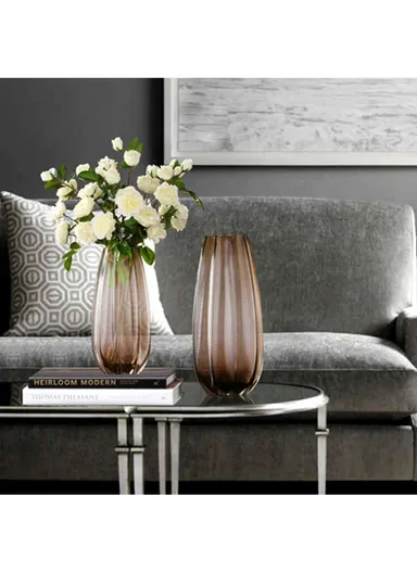 High-Quality Flower Glass Vase For Home &amp; Office (D10 x H22)cm - Copper