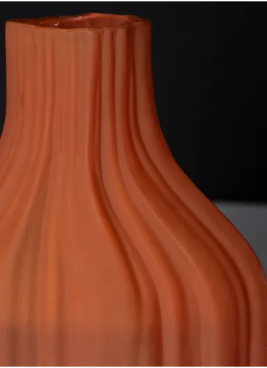 Elegant Hight-Quality Flower Glass Vase For Home Decoration (L10 x W19 x H21)cm -  Brick Orange