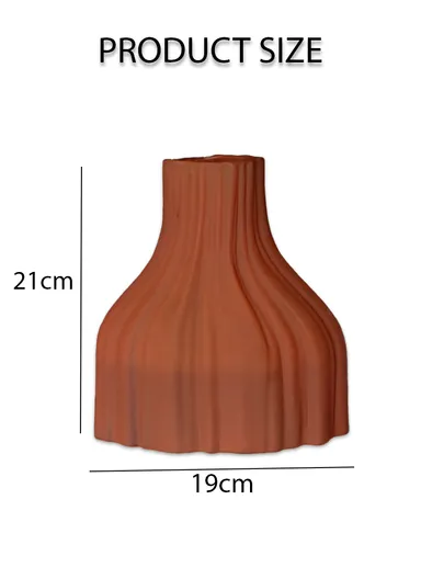 Elegant Hight-Quality Flower Glass Vase For Home Decoration (L10 x W19 x H21)cm -  Brick Orange