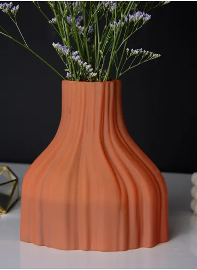 Elegant Hight-Quality Flower Glass Vase For Home Decoration (L10 x W19 x H21)cm -  Brick Orange