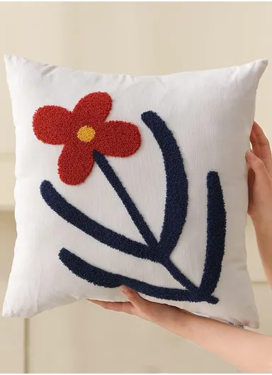 Luxury Pillow Plant Flower Shaper With Cotton Cover &amp; Hidden Zipper For Living Room, Sofa (L45 x W45)cm