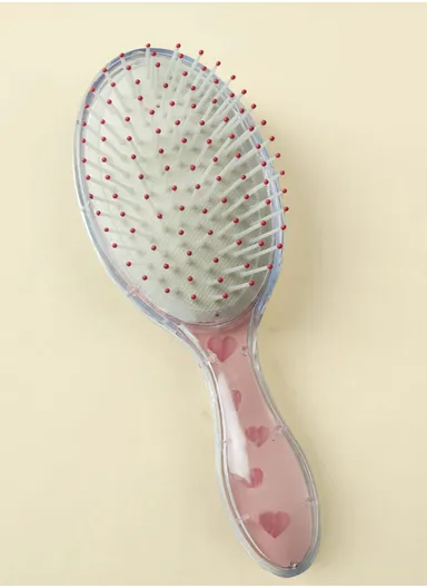 Plastic Trendy Brush Fashion Design Printed With Cushion Under Teeth For Safetly Hair Styling &amp; Care (L21 x W7 x H4)cm