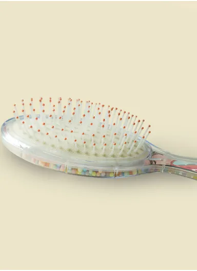 Plastic Trendy Brush Fashion Design Printed With Cushion Under Teeth For Safetly Hair Styling &amp; Care (L21 x W7 x H4)cm