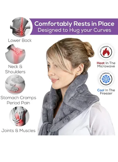 Microwavable Extra Large Heating Pad for Back, Neck, and Shoulders, Portable Hot/Cold Pain Relief (L2 x W21 x H180)cm