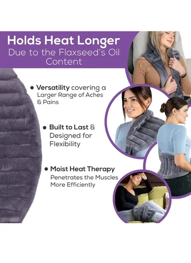 Microwavable Extra Large Heating Pad for Back, Neck, and Shoulders, Portable Hot/Cold Pain Relief (L2 x W21 x H180)cm