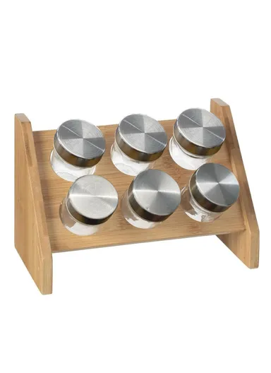 6 Jar Seasoning Bottle Set With Base Holder BM-06 (D4 x H10)cm