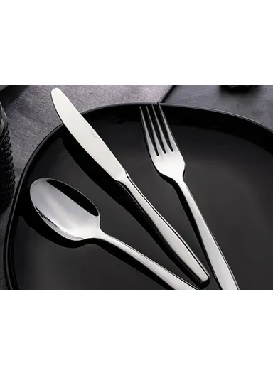 2 Pieces Sahara Mirror Finish Gel. Vacuum Dessert Knife Set 60 gr / 190 mm - Silver