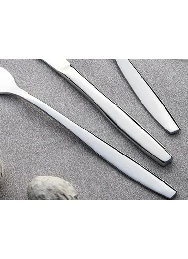 2 Pieces Sahara Mirror Finish Gel. Vacuum Dessert Knife Set 60 gr / 190 mm - Silver