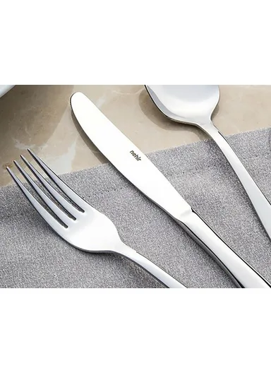 2 Pieces Sahara Mirror Finish Gel. Vacuum Dessert Knife Set 60 gr / 190 mm - Silver