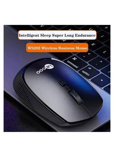 2.4G Wireless Mouse Computer Laptop Ergonomic Mouse With 800 / 1000 / 1200 DPI WS202 - Black