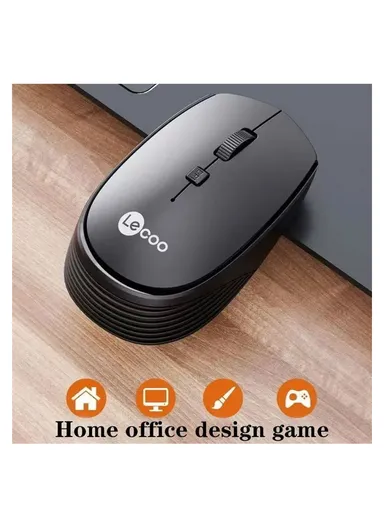 2.4G Wireless Mouse Computer Laptop Ergonomic Mouse With 800 / 1000 / 1200 DPI WS202 - Black