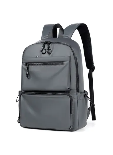 Polyester Backpack Men's Travel Shoulders Bag Notebook Computer Laptop Carrying Bag 1913 (W28.5 x D12.5 x H44)cm - Grey