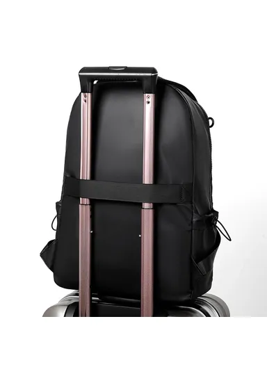 Polyester Backpack Men's Travel Shoulders Bag Notebook Computer Laptop Carrying Bag 1913 (W28.5 x D12.5 x H44)cm - Grey