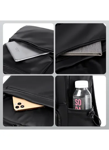 Polyester Backpack Men's Travel Shoulders Bag Notebook Computer Laptop Carrying Bag 1913 (W28.5 x D12.5 x H44)cm - Grey