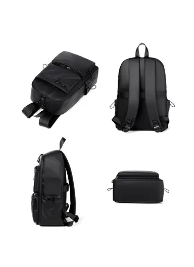 Polyester Backpack Men's Travel Shoulders Bag Notebook Computer Laptop Carrying Bag 1913 (W28.5 x D12.5 x H44)cm - Grey