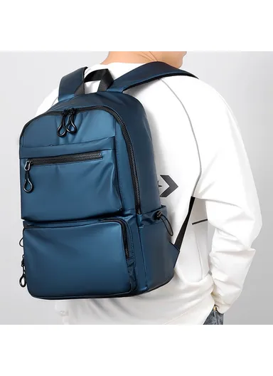 Polyester Backpack Men's Travel Shoulders Bag Notebook Computer Laptop Carrying Bag 1913 (W28.5 x D12.5 x H44)cm - Blue