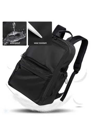 Large Capacity Waterproof Oxford Cloth Backpack Men Dual Shoulder Laptop Bag 795 (W28.5 x D15.5 x H43)cm - Dark Grey