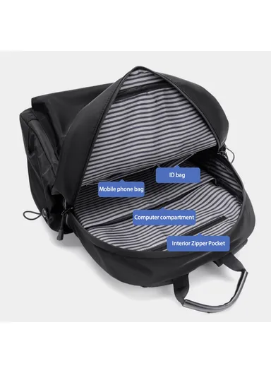 Large Capacity Waterproof Oxford Cloth Backpack Men Dual Shoulder Laptop Bag 795 (W28.5 x D15.5 x H43)cm - Dark Grey