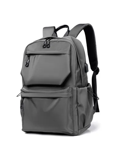 14-Inch Polyester Laptop Bag Bookbag Travel Shoulders Bag Backpack Daypack 1828 (W29 x D13 x H44)cm - Grey