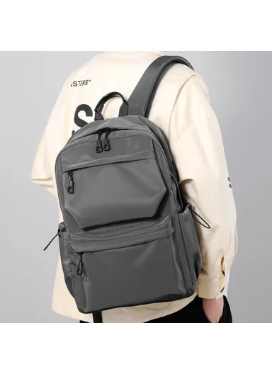 14-Inch Polyester Laptop Bag Bookbag Travel Shoulders Bag Backpack Daypack 1828 (W29 x D13 x H44)cm - Grey